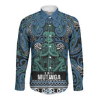 Aotearoa Iwi Ngati Mutunga Long Sleeve Button Shirt Maori Wharenui House Tribal Pattern