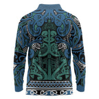 Aotearoa Iwi Ngati Mutunga Long Sleeve Polo Shirt Maori Wharenui House Tribal Pattern