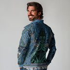 Aotearoa Iwi Ngati Mutunga Long Sleeve Polo Shirt Maori Wharenui House Tribal Pattern