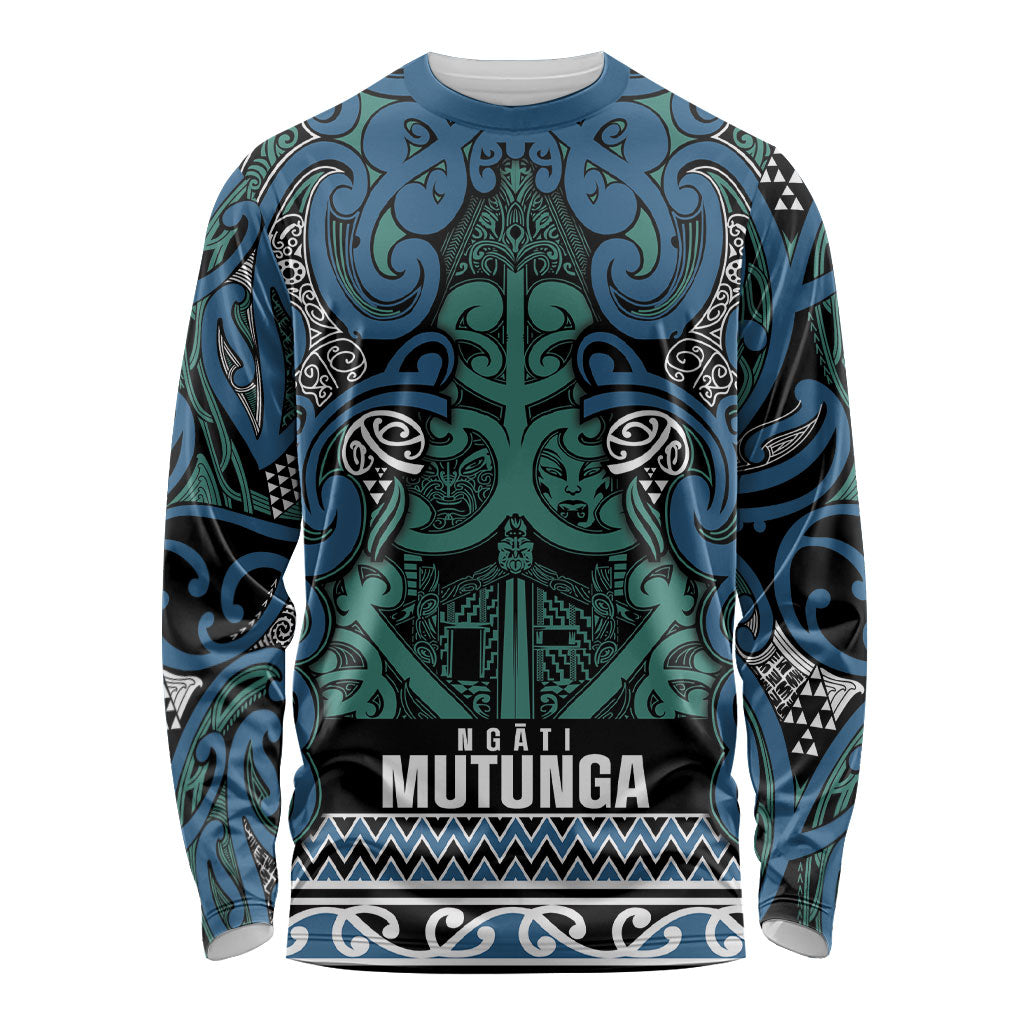 Aotearoa Iwi Ngati Mutunga Long Sleeve Shirt Maori Wharenui House Tribal Pattern
