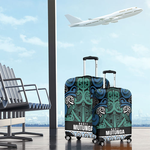 Aotearoa Iwi Ngati Mutunga Luggage Cover Maori Wharenui House Tribal Pattern