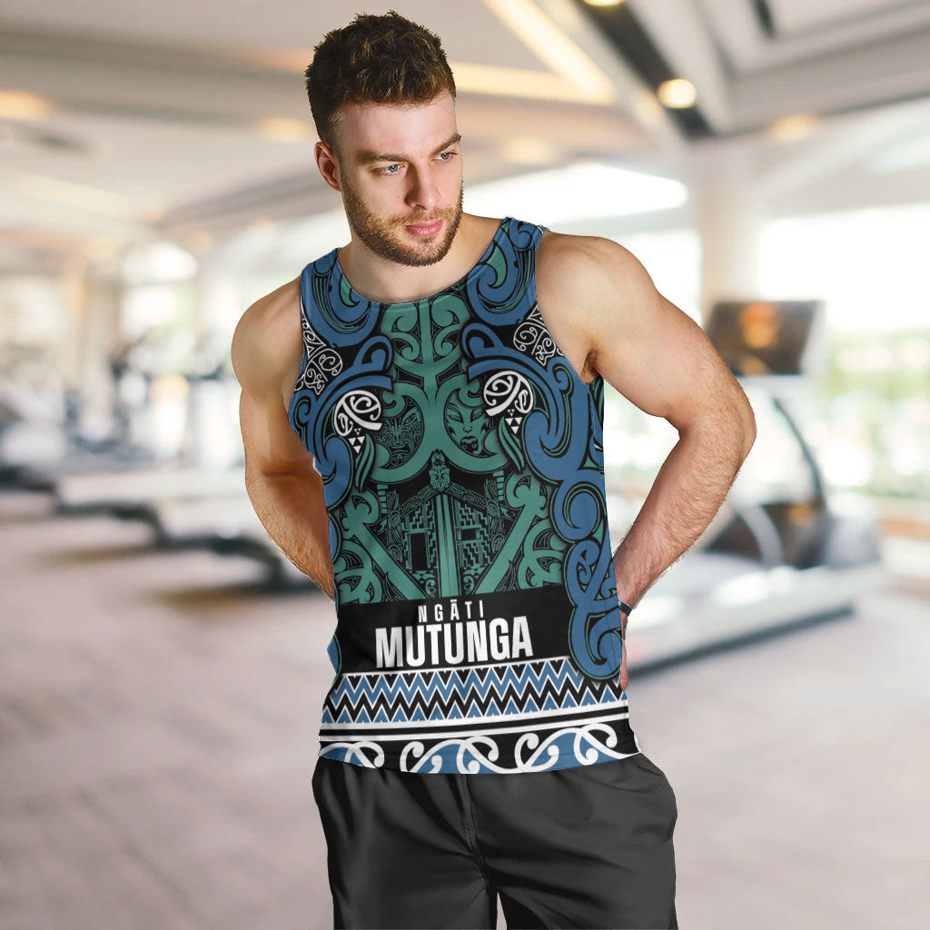 Aotearoa Iwi Ngati Mutunga Men Tank Top Maori Wharenui House Tribal Pattern