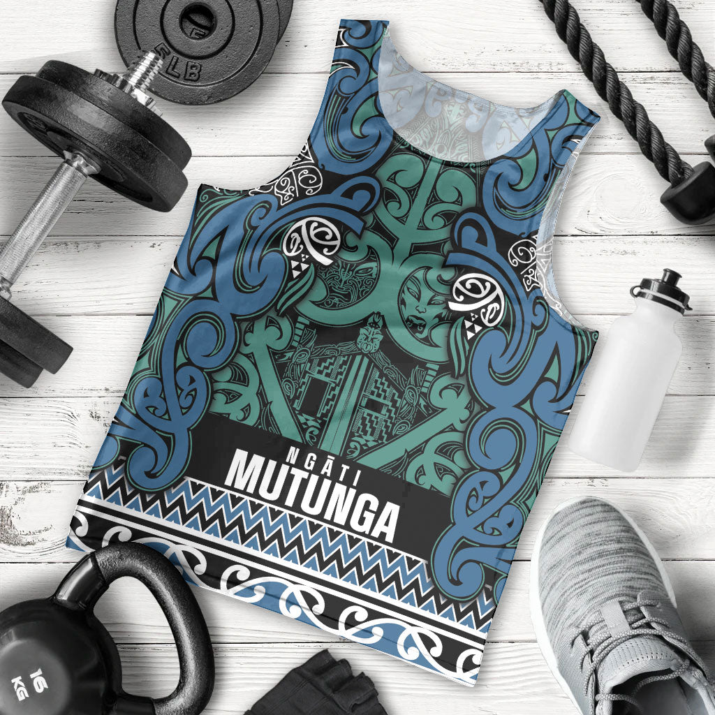 Aotearoa Iwi Ngati Mutunga Men Tank Top Maori Wharenui House Tribal Pattern