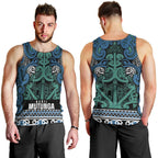 Aotearoa Iwi Ngati Mutunga Men Tank Top Maori Wharenui House Tribal Pattern