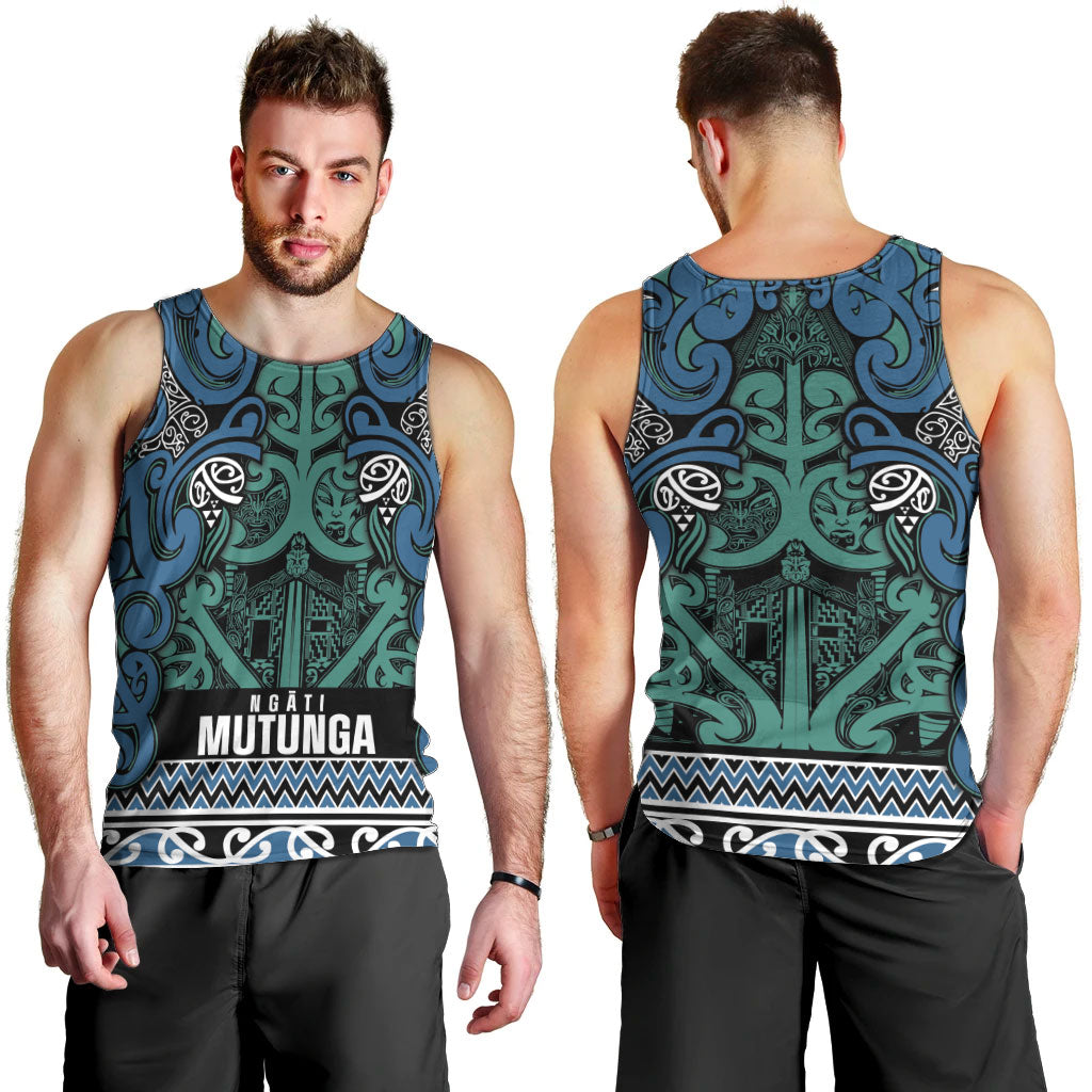 Aotearoa Iwi Ngati Mutunga Men Tank Top Maori Wharenui House Tribal Pattern