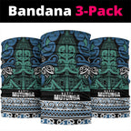 Aotearoa Iwi Ngati Mutunga Neck Gaiter Maori Wharenui House Tribal Pattern