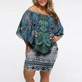 Aotearoa Iwi Ngati Mutunga Off Shoulder Short Dress Maori Wharenui House Tribal Pattern