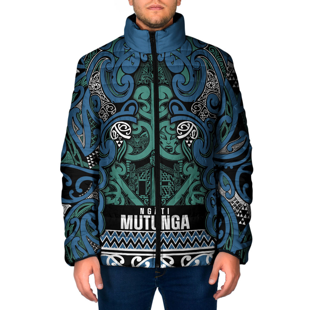 Aotearoa Iwi Ngati Mutunga Padded Jacket Maori Wharenui House Tribal Pattern