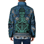 Aotearoa Iwi Ngati Mutunga Padded Jacket Maori Wharenui House Tribal Pattern