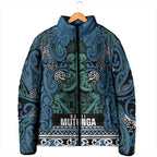 Aotearoa Iwi Ngati Mutunga Padded Jacket Maori Wharenui House Tribal Pattern