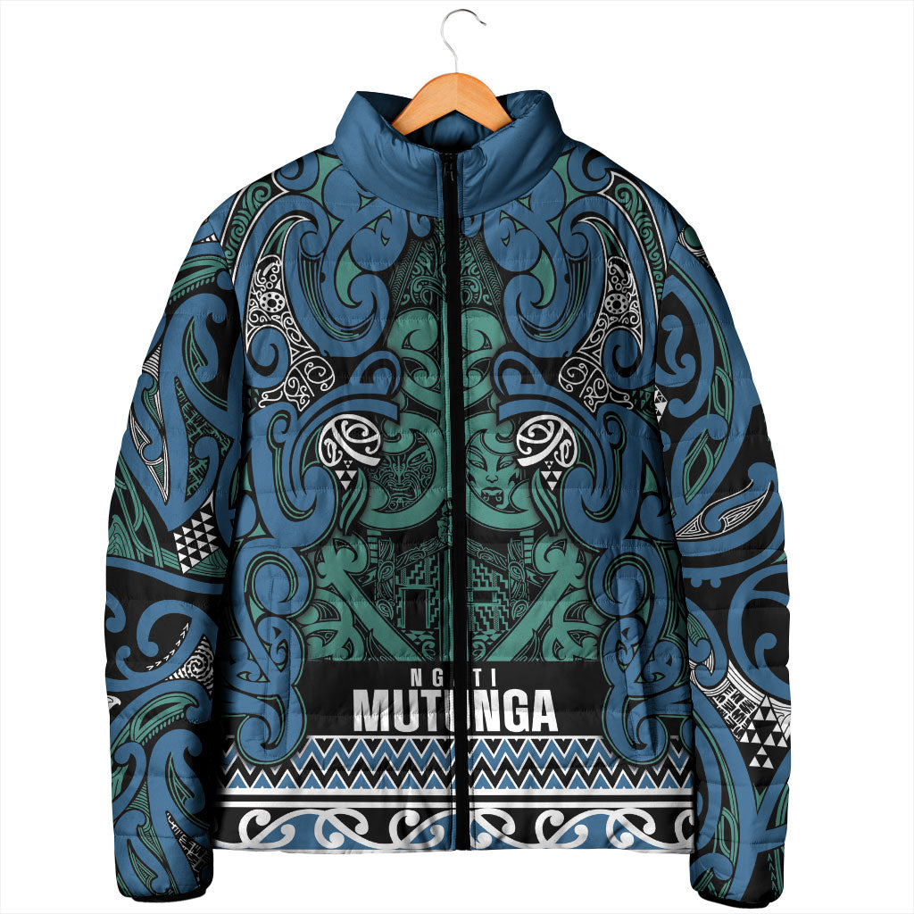 Aotearoa Iwi Ngati Mutunga Padded Jacket Maori Wharenui House Tribal Pattern