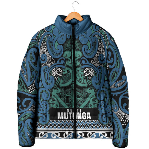 Aotearoa Iwi Ngati Mutunga Padded Jacket Maori Wharenui House Tribal Pattern