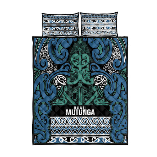 Aotearoa Iwi Ngati Mutunga Quilt Bed Set Maori Wharenui House Tribal Pattern