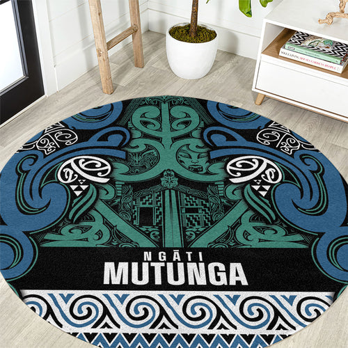 Aotearoa Iwi Ngati Mutunga Round Carpet Maori Wharenui House Tribal Pattern