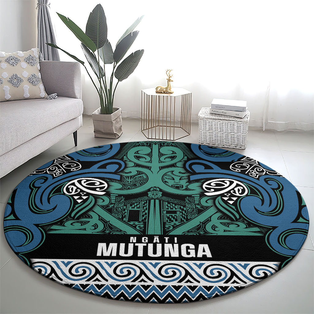 Aotearoa Iwi Ngati Mutunga Round Carpet Maori Wharenui House Tribal Pattern