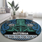 Aotearoa Iwi Ngati Mutunga Round Carpet Maori Wharenui House Tribal Pattern