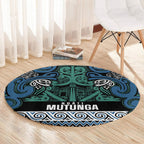 Aotearoa Iwi Ngati Mutunga Round Carpet Maori Wharenui House Tribal Pattern