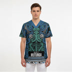 Aotearoa Iwi Ngati Mutunga Scrub Top Maori Wharenui House Tribal Pattern