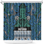 Aotearoa Iwi Ngati Mutunga Shower Curtain Maori Wharenui House Tribal Pattern