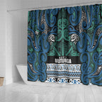 Aotearoa Iwi Ngati Mutunga Shower Curtain Maori Wharenui House Tribal Pattern