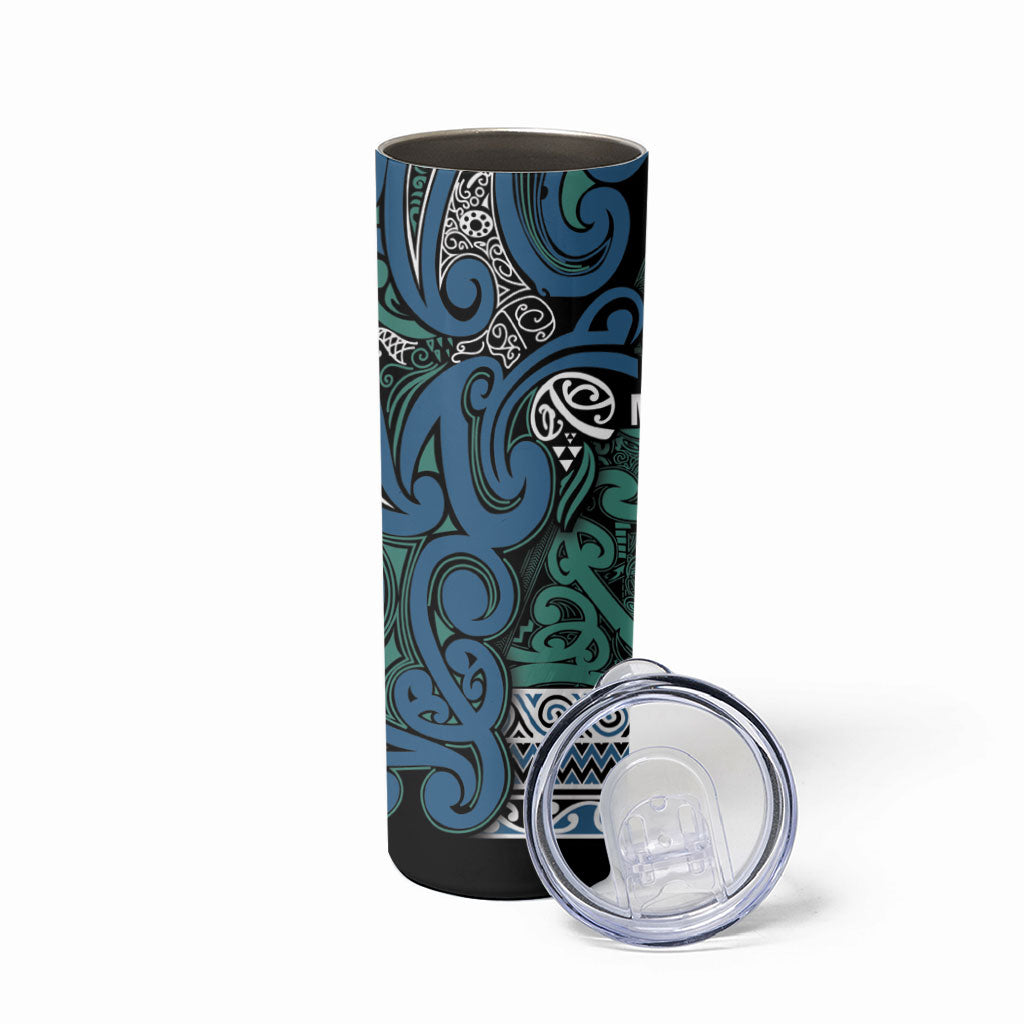 Aotearoa Iwi Ngati Mutunga Skinny Tumbler Maori Wharenui House Tribal Pattern