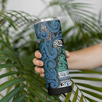 Aotearoa Iwi Ngati Mutunga Skinny Tumbler Maori Wharenui House Tribal Pattern