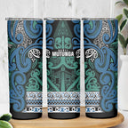 Aotearoa Iwi Ngati Mutunga Skinny Tumbler Maori Wharenui House Tribal Pattern