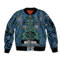 Aotearoa Iwi Ngati Mutunga Sleeve Zip Bomber Jacket Maori Wharenui House Tribal Pattern