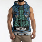 Aotearoa Iwi Ngati Mutunga Sleeveless Hoodie Maori Wharenui House Tribal Pattern
