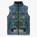 Aotearoa Iwi Ngati Mutunga Sleeveless Puffer Jacket Maori Wharenui House Tribal Pattern