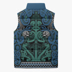 Aotearoa Iwi Ngati Mutunga Sleeveless Puffer Jacket Maori Wharenui House Tribal Pattern