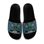 Aotearoa Iwi Ngati Mutunga Slide Sandals Maori Wharenui House Tribal Pattern