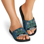 Aotearoa Iwi Ngati Mutunga Slide Sandals Maori Wharenui House Tribal Pattern