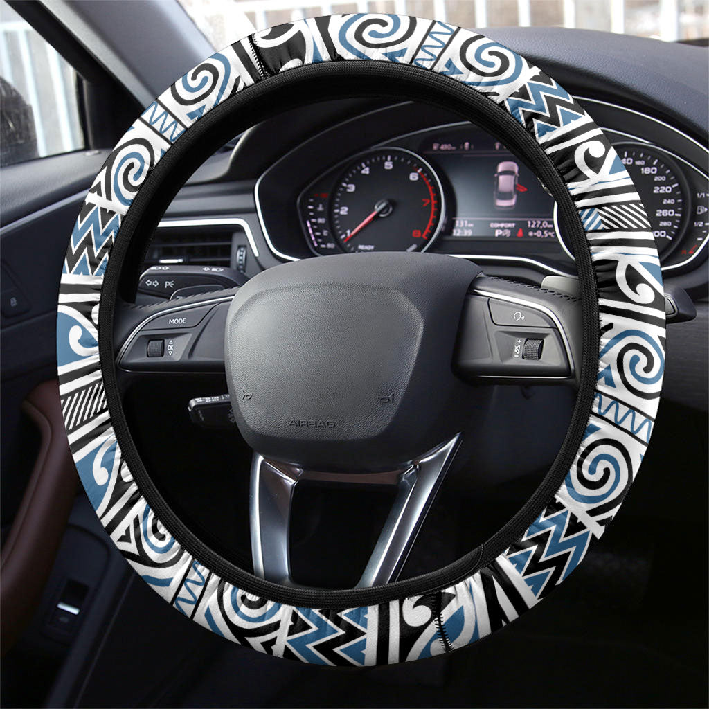 Aotearoa Iwi Ngati Mutunga Steering Wheel Cover Maori Wharenui House Tribal Pattern