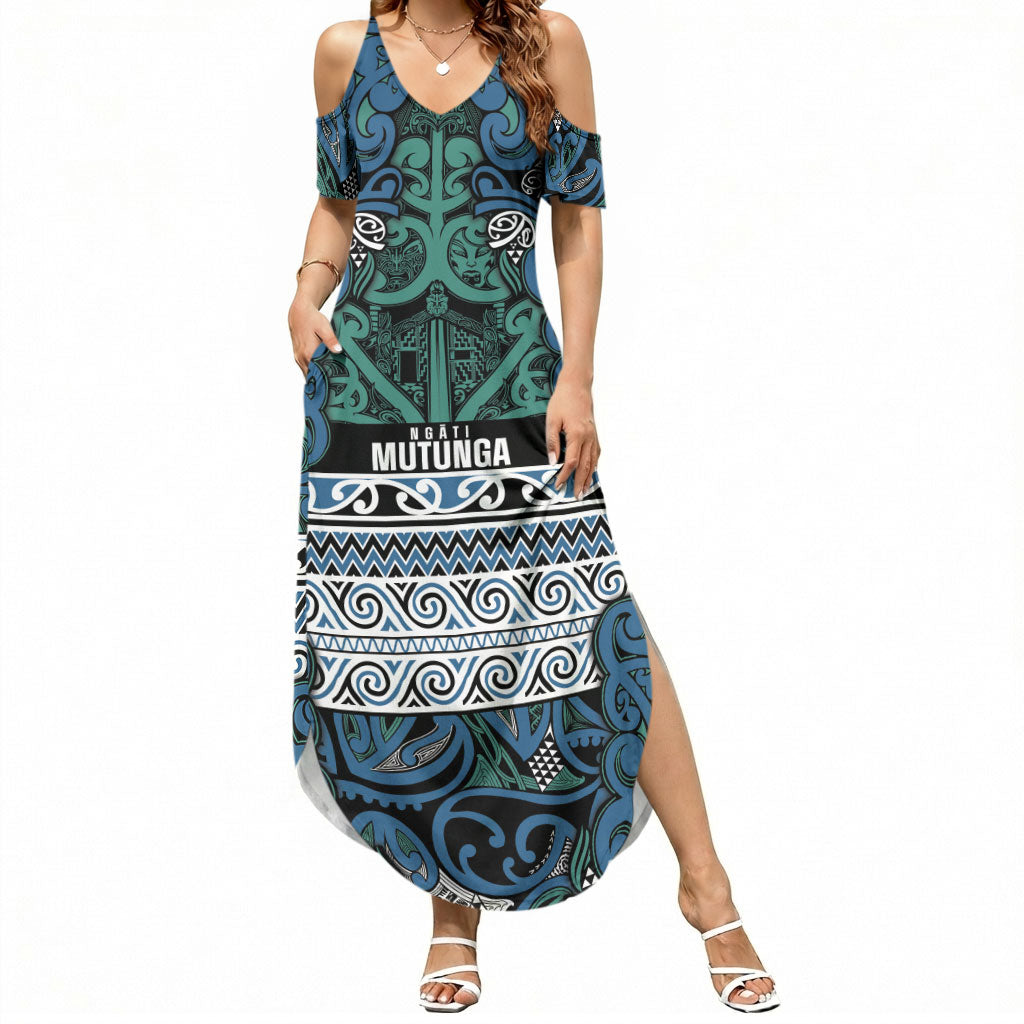 Aotearoa Iwi Ngati Mutunga Summer Maxi Dress Maori Wharenui House Tribal Pattern