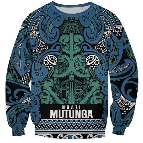 Aotearoa Iwi Ngati Mutunga Sweatshirt Maori Wharenui House Tribal Pattern