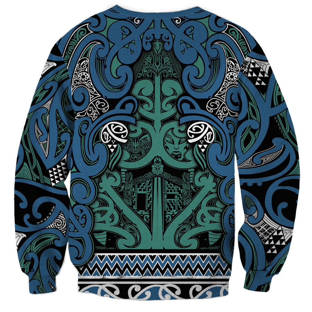 Aotearoa Iwi Ngati Mutunga Sweatshirt Maori Wharenui House Tribal Pattern