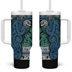 Aotearoa Iwi Ngati Mutunga Tumbler With Handle Maori Wharenui House Tribal Pattern