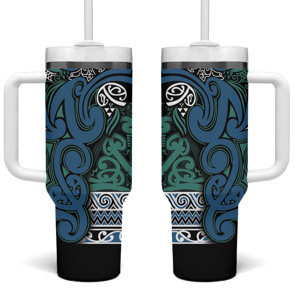 Aotearoa Iwi Ngati Mutunga Tumbler With Handle Maori Wharenui House Tribal Pattern