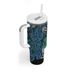 Aotearoa Iwi Ngati Mutunga Tumbler With Handle Maori Wharenui House Tribal Pattern