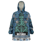 Aotearoa Iwi Ngati Mutunga Wearable Blanket Hoodie Maori Wharenui House Tribal Pattern