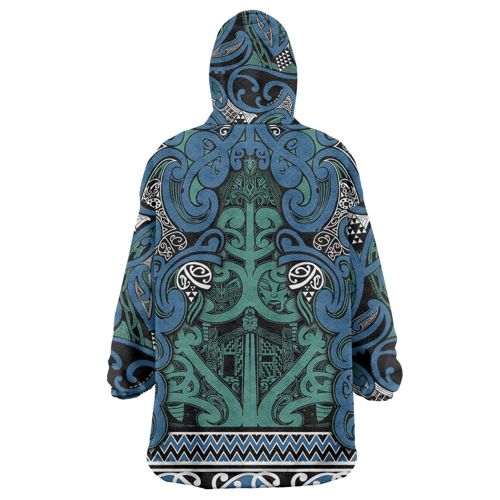 Aotearoa Iwi Ngati Mutunga Wearable Blanket Hoodie Maori Wharenui House Tribal Pattern