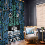 Aotearoa Iwi Ngati Mutunga Window Curtain Maori Wharenui House Tribal Pattern