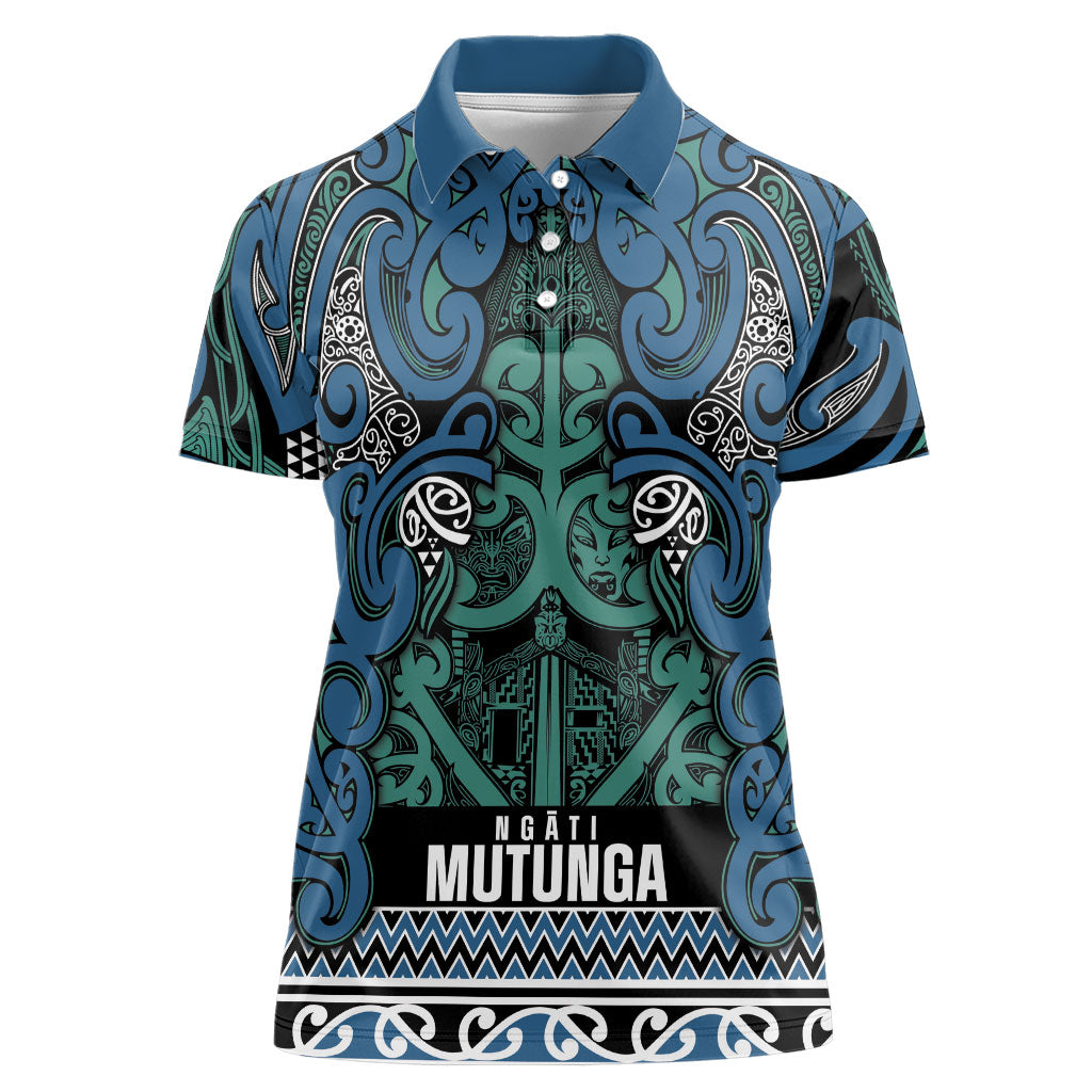 Aotearoa Iwi Ngati Mutunga Women Polo Shirt Maori Wharenui House Tribal Pattern