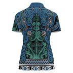 Aotearoa Iwi Ngati Mutunga Women Polo Shirt Maori Wharenui House Tribal Pattern