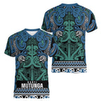 Aotearoa Iwi Ngati Mutunga Women V-Neck T-Shirt Maori Wharenui House Tribal Pattern