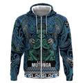 Aotearoa Iwi Ngati Mutunga Zip Hoodie Maori Wharenui House Tribal Pattern