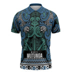 Aotearoa Iwi Ngati Mutunga Zipper Polo Shirt Maori Wharenui House Tribal Pattern