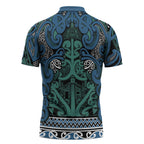 Aotearoa Iwi Ngati Mutunga Zipper Polo Shirt Maori Wharenui House Tribal Pattern