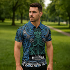 Aotearoa Iwi Ngati Mutunga Zipper Polo Shirt Maori Wharenui House Tribal Pattern
